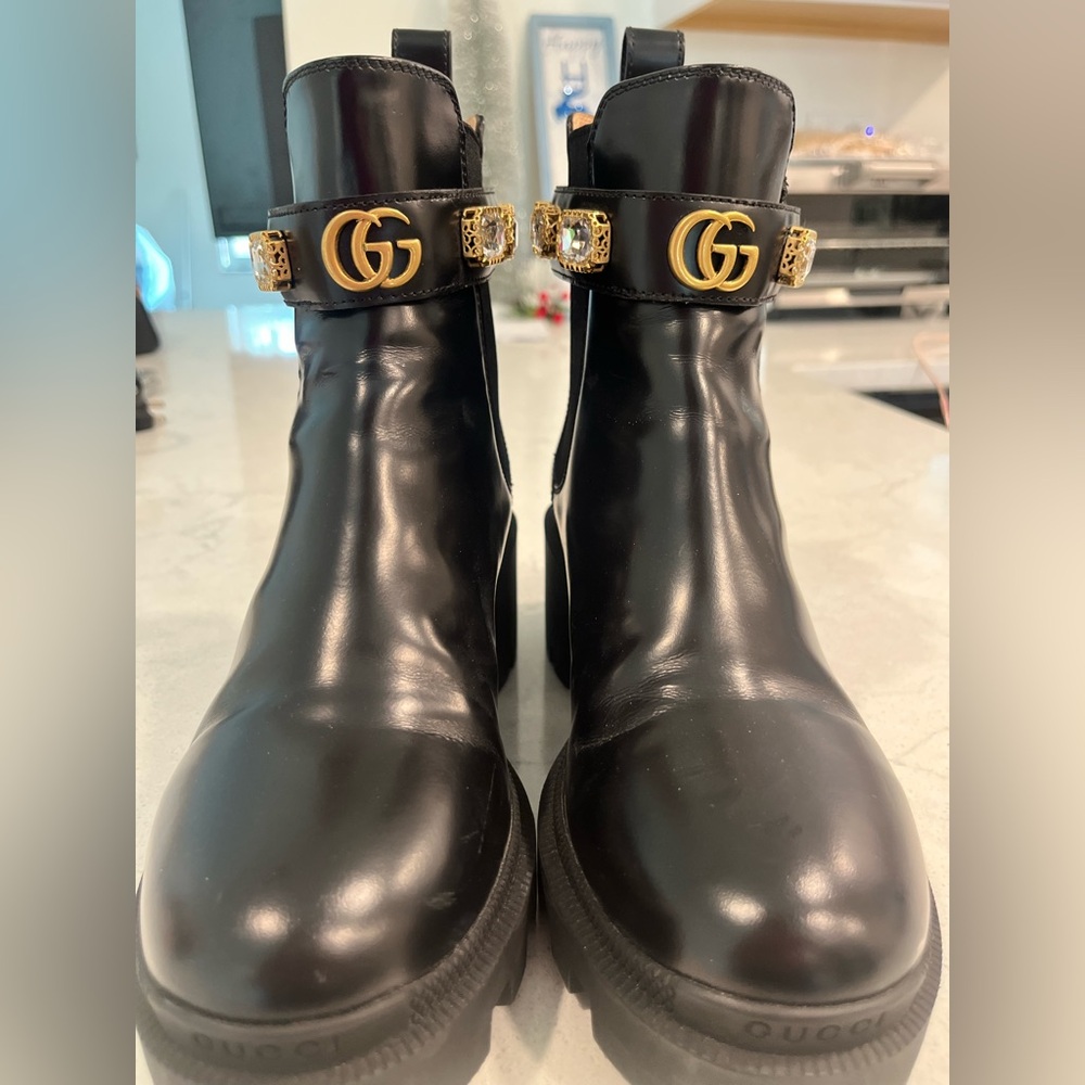 Gucci Crystal Belt Ankle Boot